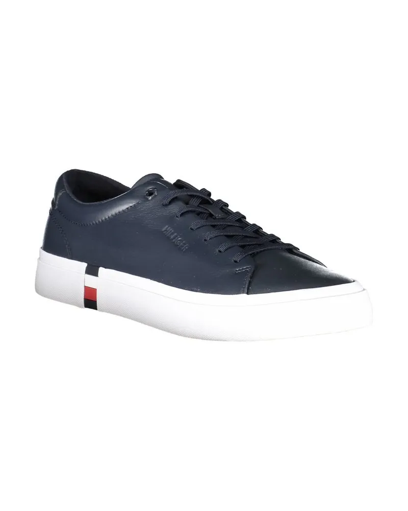Tommy Hilfiger Leather and Recycled Polyester Sneaker — Navy Navy