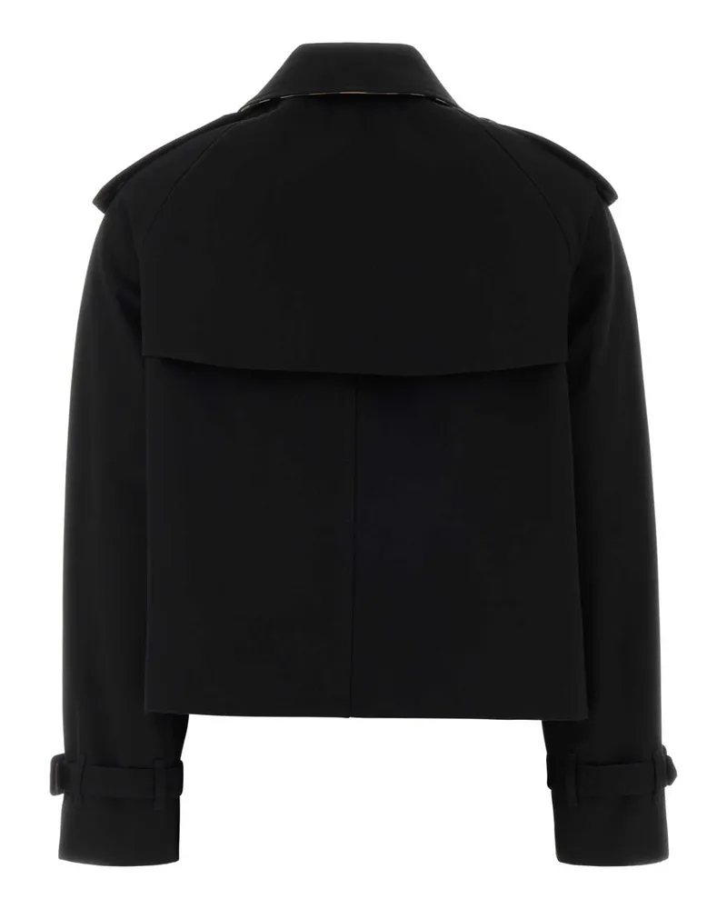 Burberry Women's Black Cotton Myfair Trench Coat Black