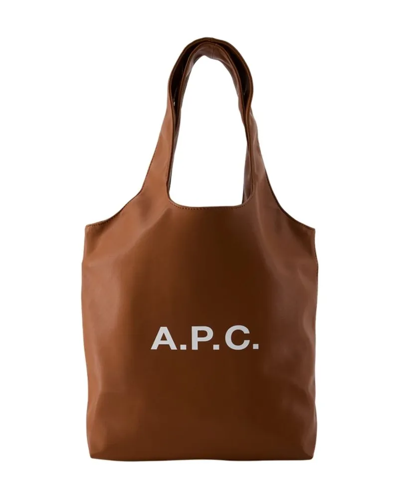A.P.C. Women's Ninon Small Tote Synthetic Hazelnut Brown Totes-shopping-bags Brown