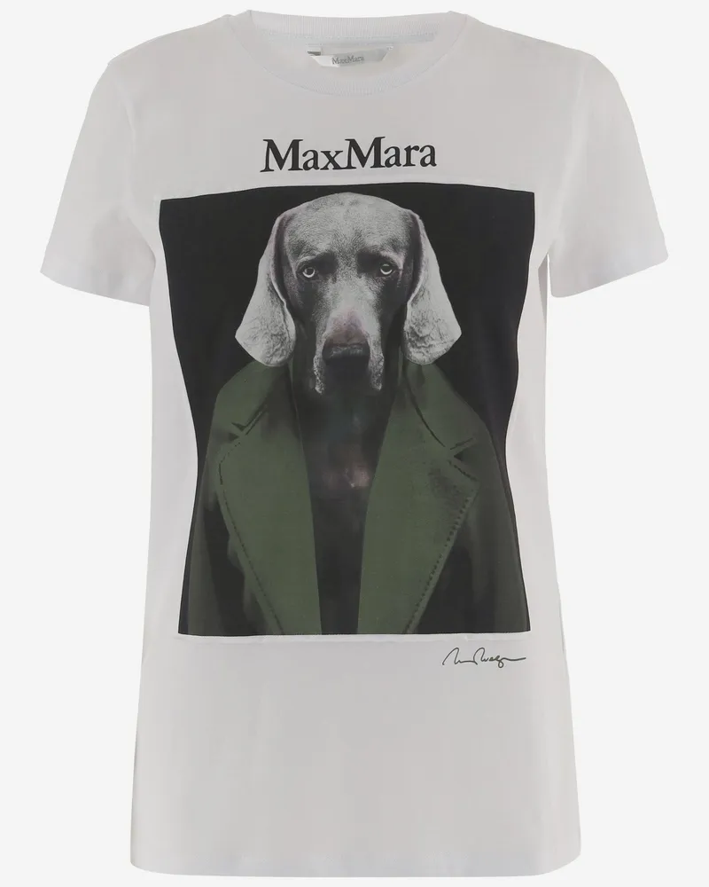Max Mara Women T-Shirt Printed Cotton White T-Shirts & Jerseys White