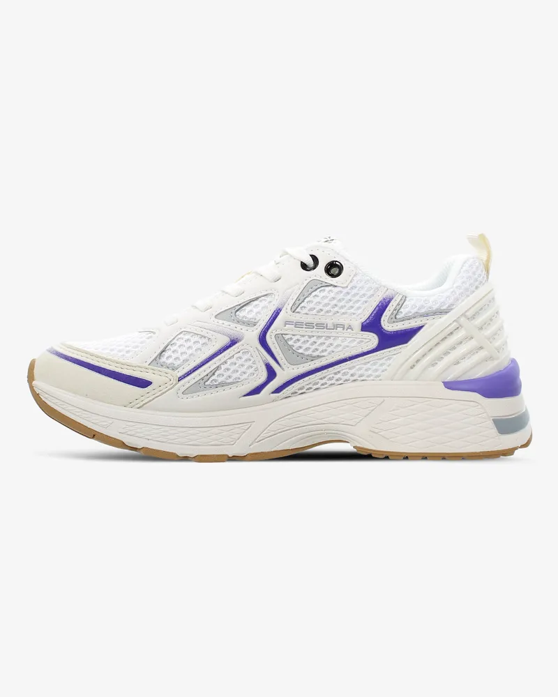 Fessura Women's City 01 04 Ivory-Violet Everyday Sneakers White