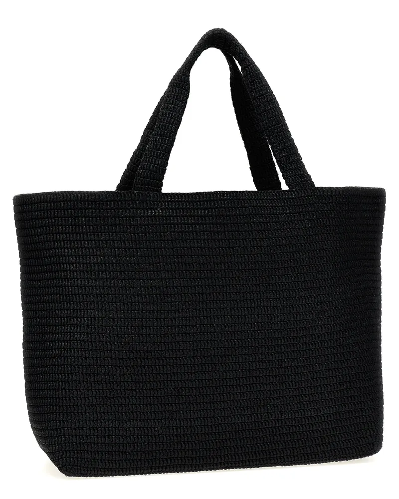 Saint Laurent Unisex Black Viscose Tote Bag Black