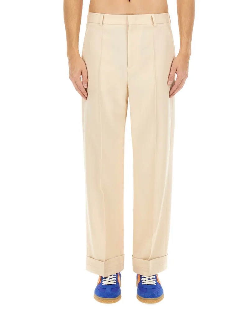 Valentino Garavani Virgin Wool Trousers — Beige Beige