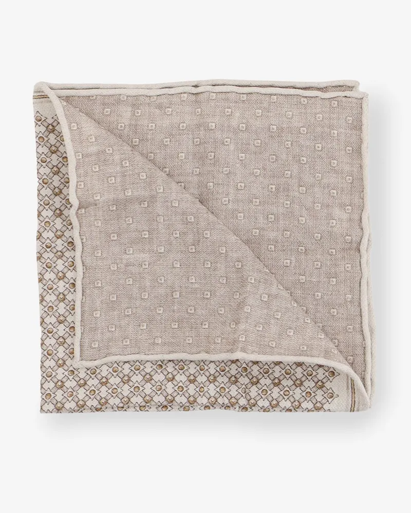 Brunello Cucinelli Men's Pocket Square Silk Beige Lifestyle Beige