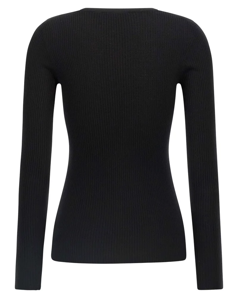 Theory Ribbed Wool Sweater — Black Black