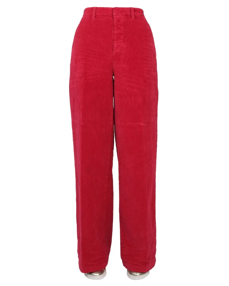 Dsquared2 Wide Leg Cotton Trousers — Pink Pink