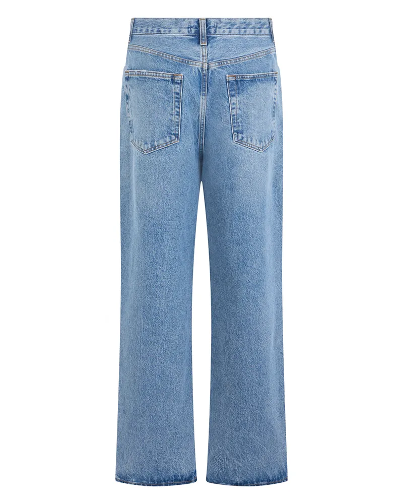 AGOLDE Women's Jeans Straight Cut Light Blue Cotton Organic Skinny Blue