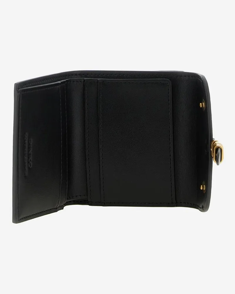 Pinko Women's Leather Wallet With  Logo Black & Purses Black