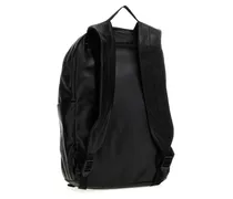 Lamb Leather Logo-Print Backpack — Black