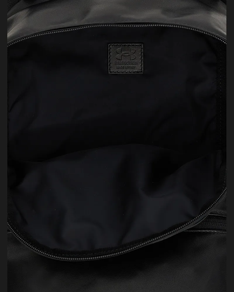 Balenciaga Lamb Leather Logo-Print Backpack — Black Black