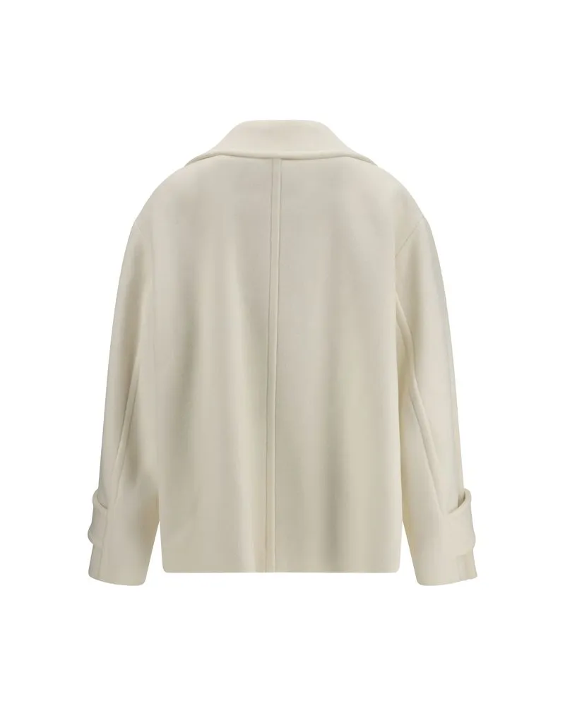 Chloé Women White Wool Oves Aries Coat Clothing White