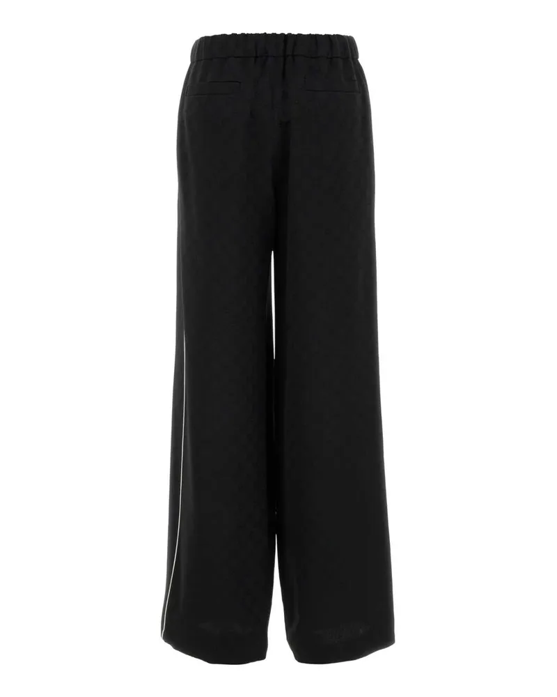 Gucci Women's Black Satin Pyjama Pant Exterior: Viscose Polyester Pantaloni Trousers Black