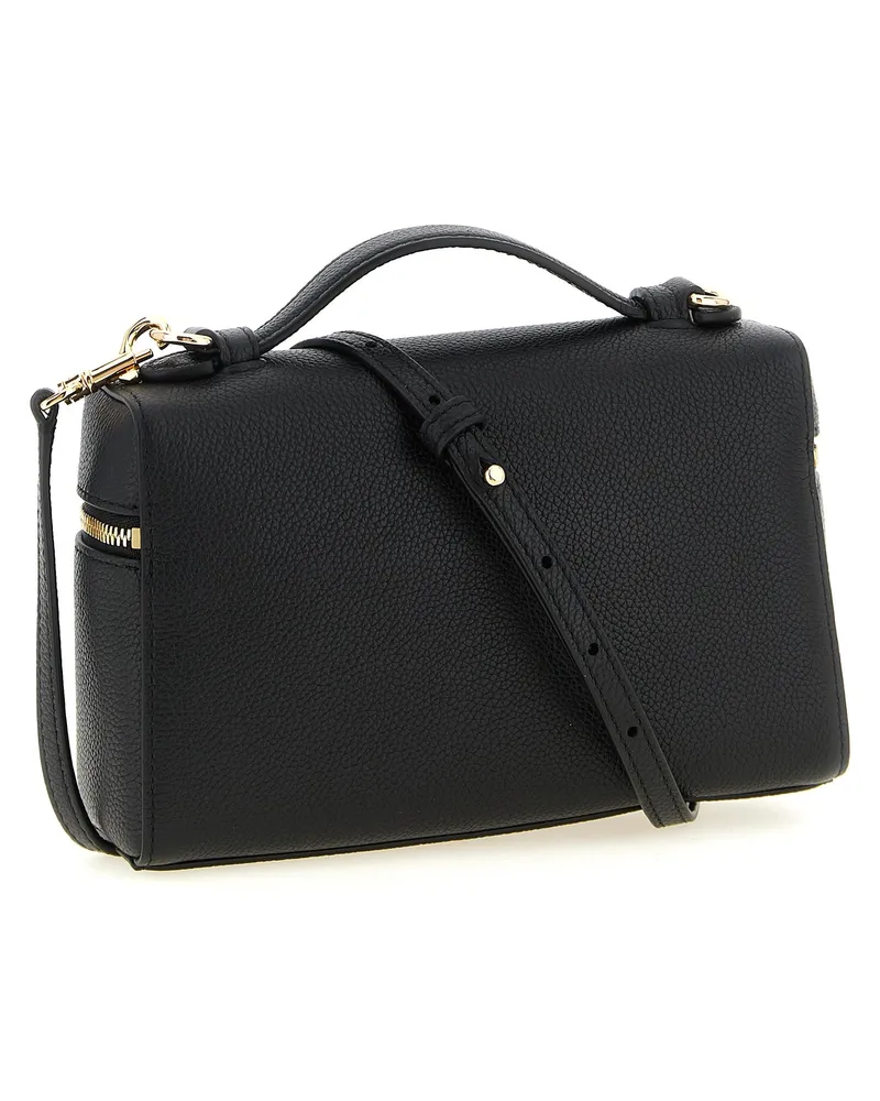 Tory Burch Women's Romy Slim Top Handle Bag Black Cow Leather Black