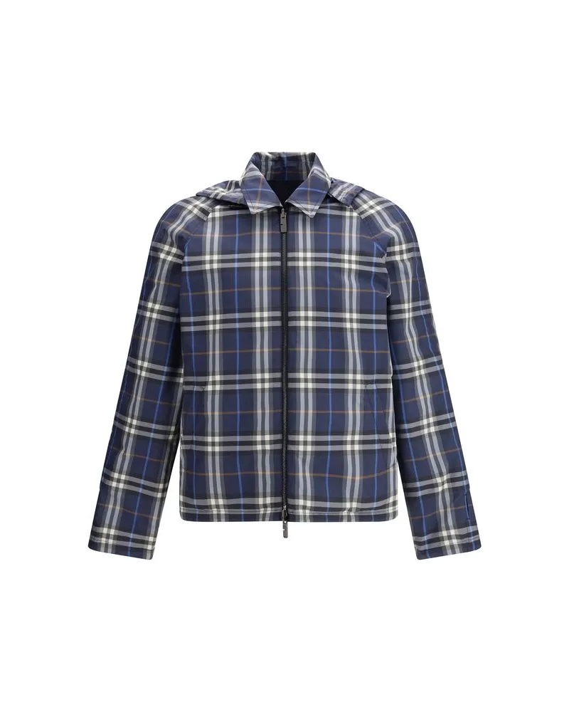 Burberry Men's Blue Polyester Rain Coat Clothing Navy