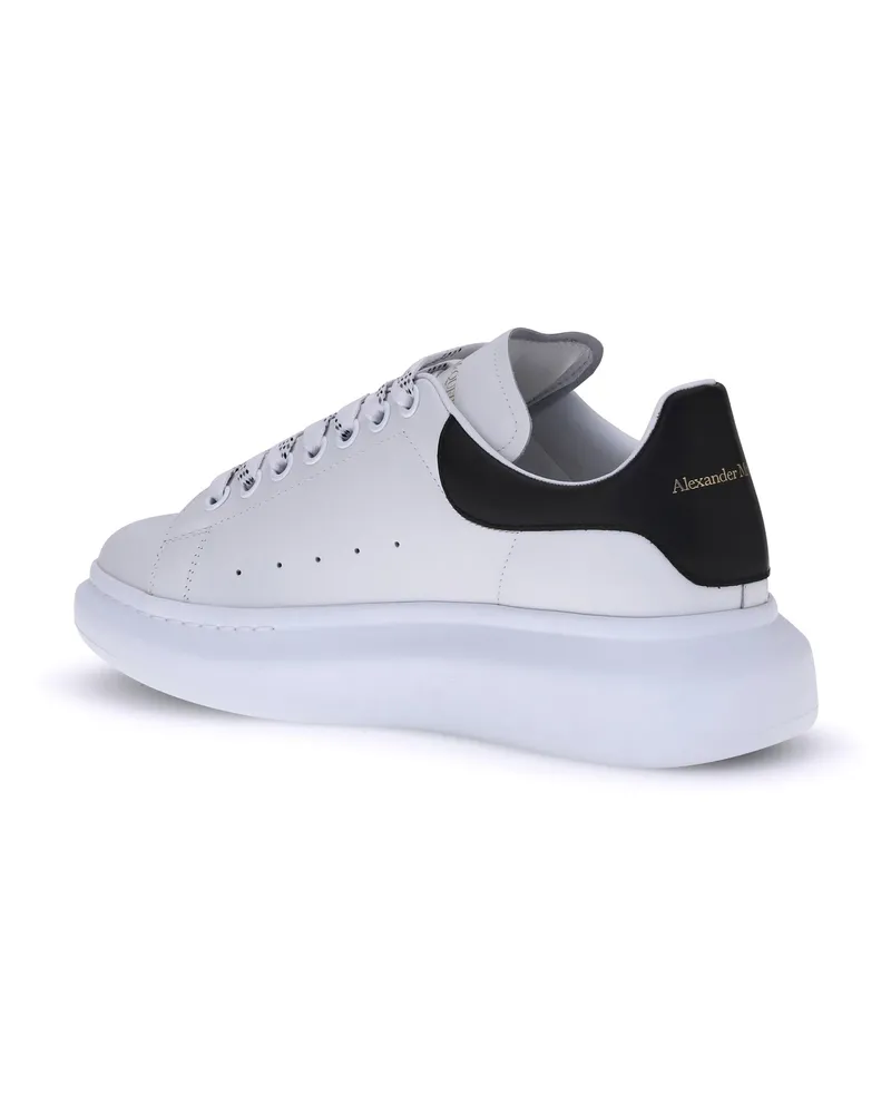 Alexander McQueen Men's Leather Sneakers White-Black Trainers White/black White
