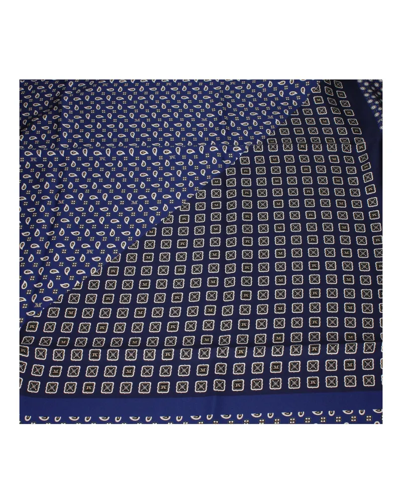 Max Mara Silk Foulard Scarf — Navy Navy