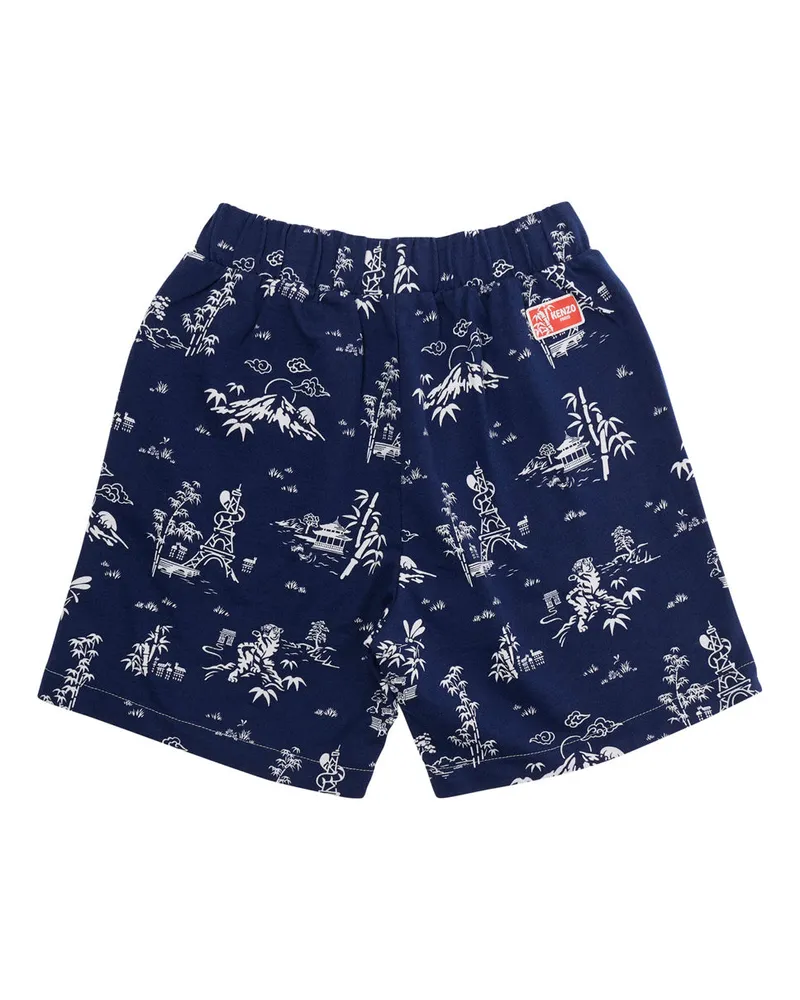 Kenzo Boys' Bermuda Shorts Blue Cotton Navy