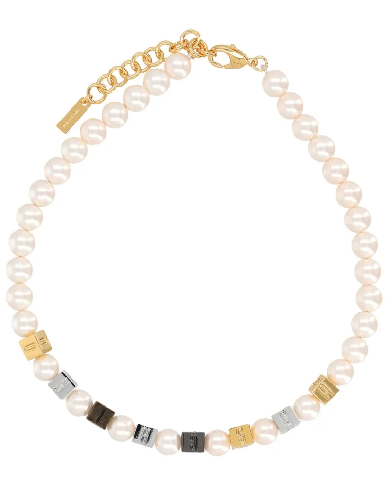 Moschino Pearl Zamac Necklace — Silver Silver