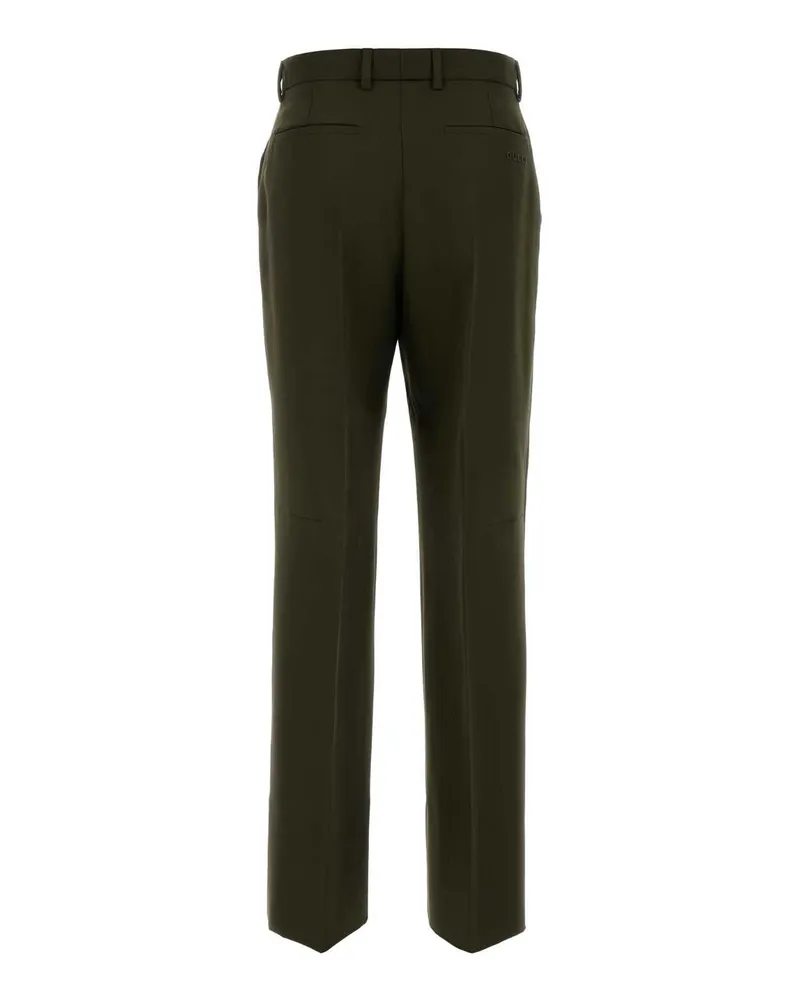 Gucci Women's Olive Green Wool Blend Pant Exterior: Mohair Pantaloni Green
