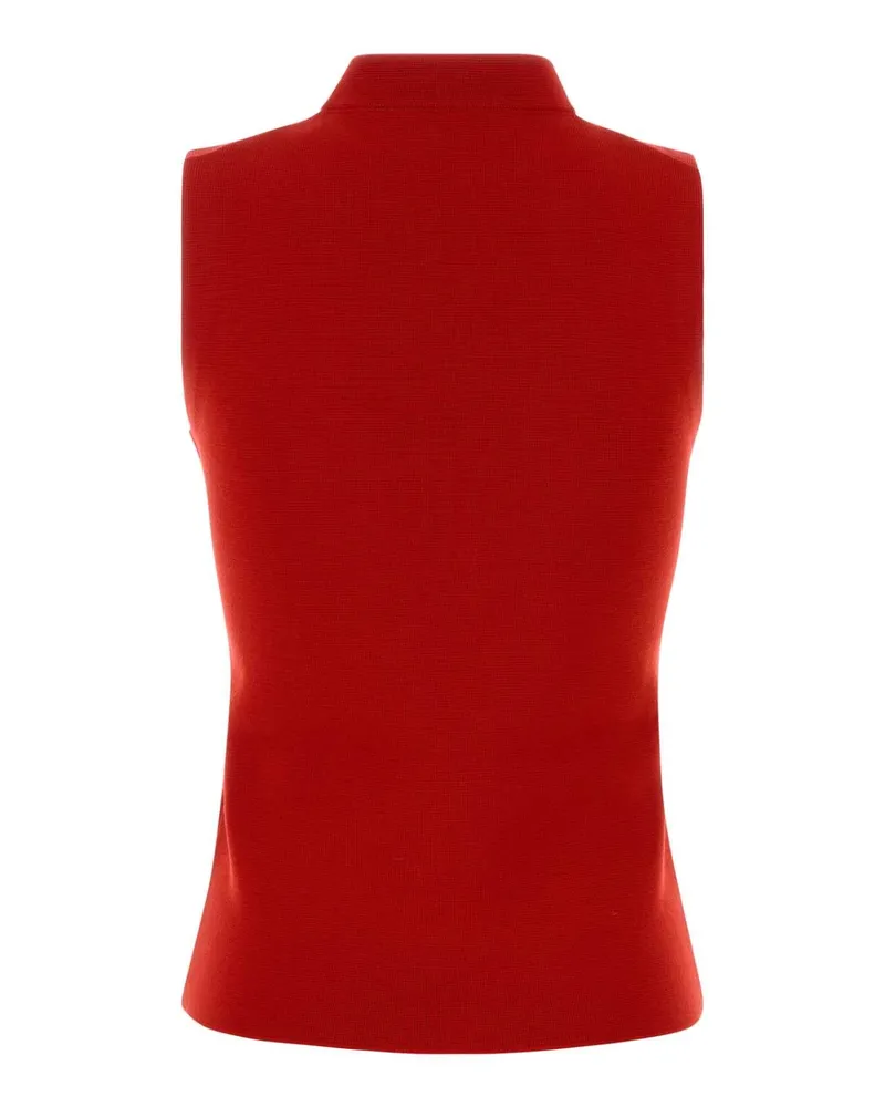 Miu Miu Women's Red Wool Tank Top Rosso Exterior: Virgin Maglieria Red