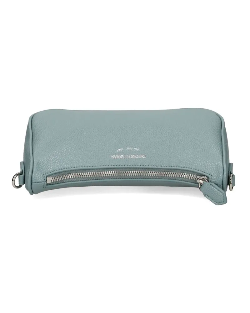 Emporio Armani Embossed Logo Shoulder Bag — Dusty Blue Dusty