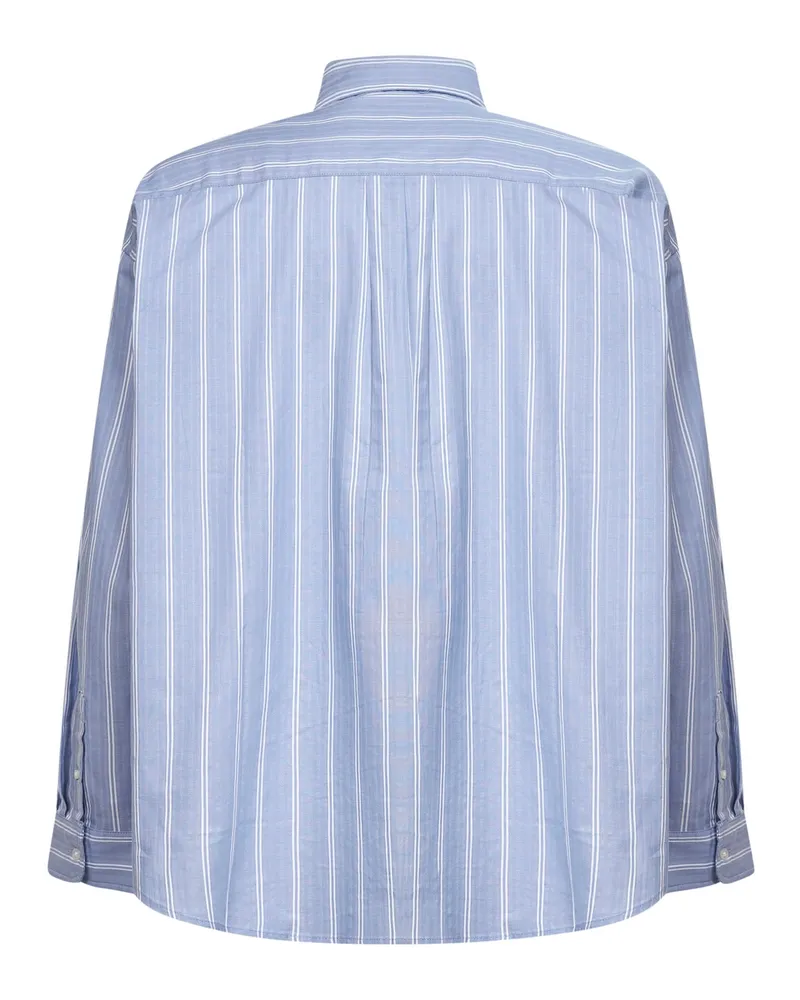 Carhartt WIP Men Long Sleeve Shirt Light Blue Striped Cotton Blue