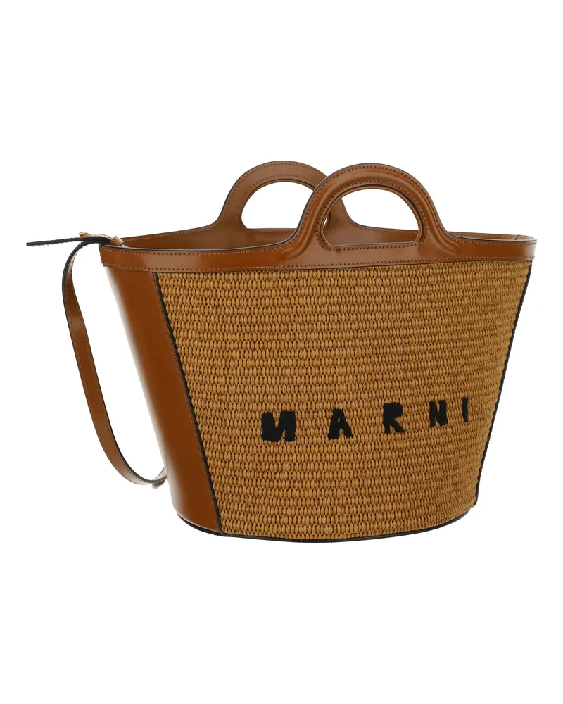 Marni Women's Tropicalia Bucket Bag Raw Sienna Shoulder Brown