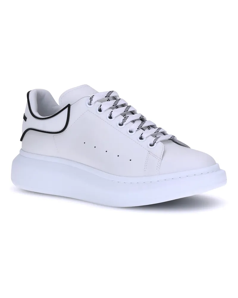 Alexander McQueen Men's Leather Sneakers White-White-Black White/white/black White