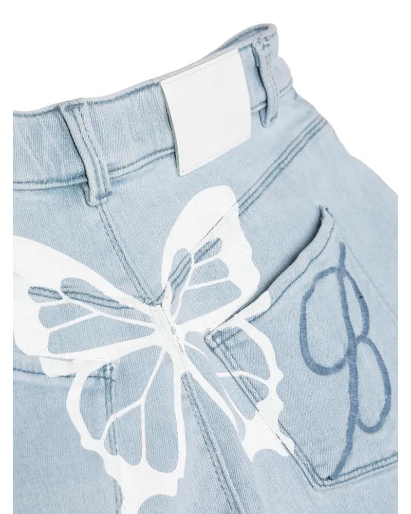 Blumarine Cotton Blend Denim Shorts — Blue Blue
