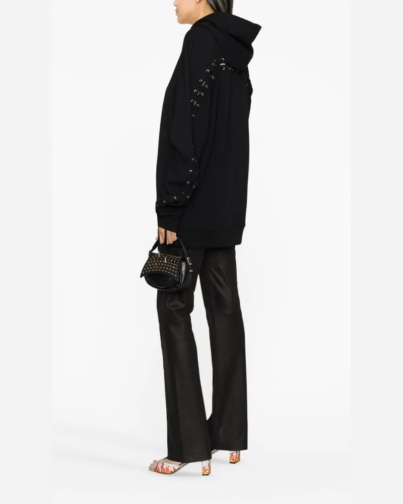 Jean Paul Gaultier Logo-Embroidered Cotton Hoodie — Black Black