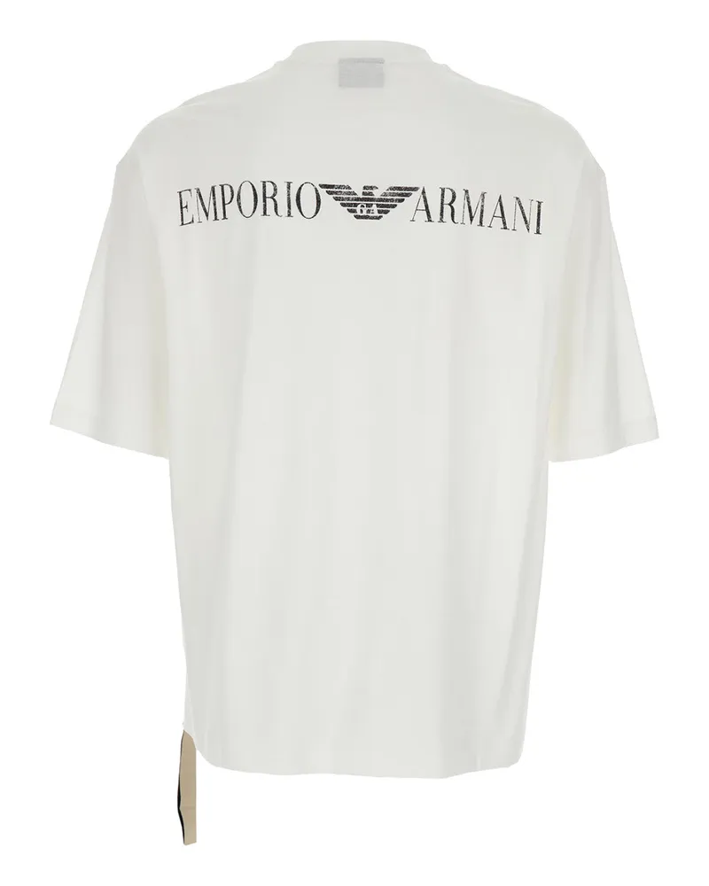 Emporio Armani Men's T-Shirt Crew Neck White Cotton T-Shirts And Polos White