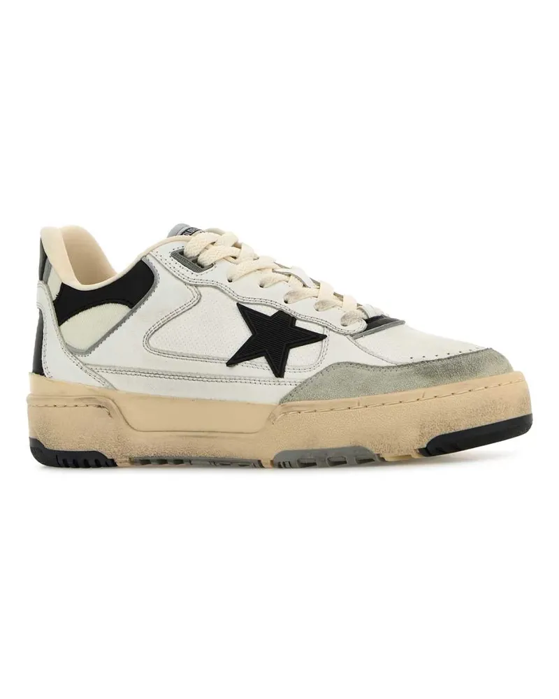 Golden Goose Men's Multicolor Leather Forty2 Sneakers Whiteblackbeige Whiteblackbeige
