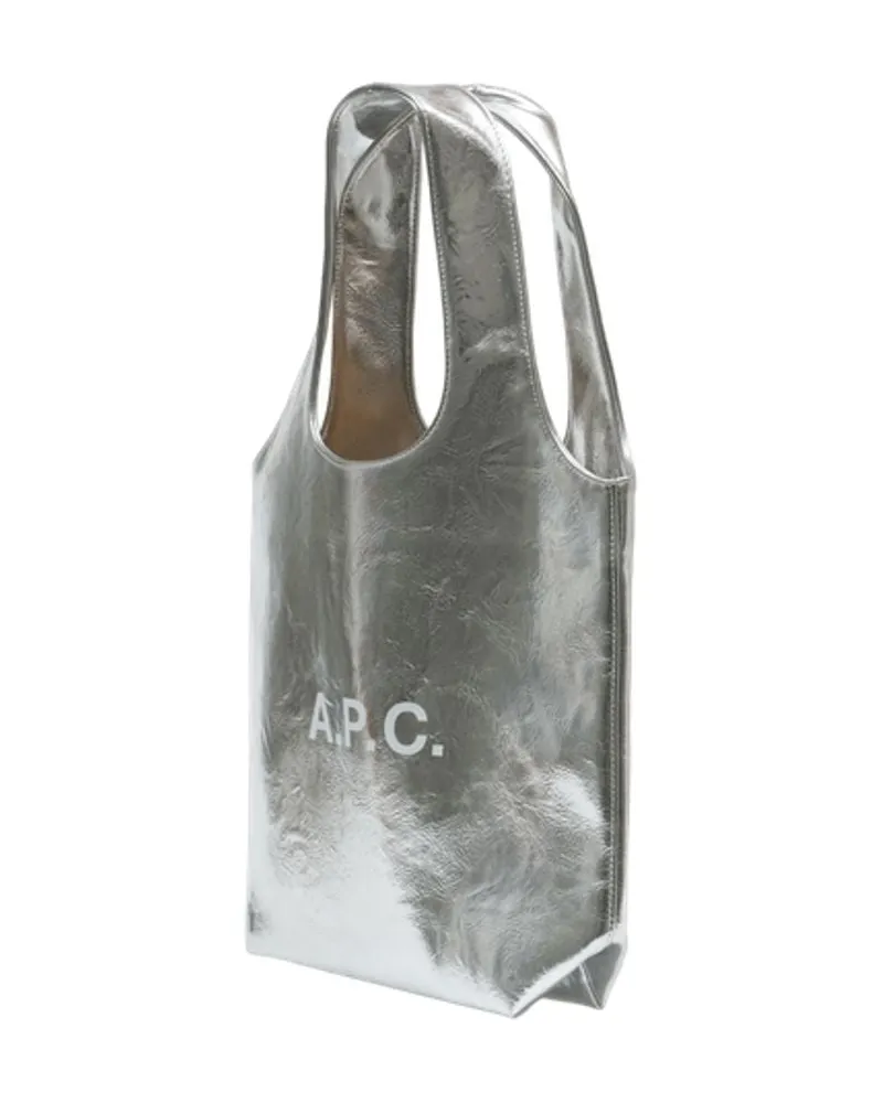 A.P.C. Women's Ninon Small Shopper Bag -  Synthetic Silver Totes-Shopping-Bags Silver