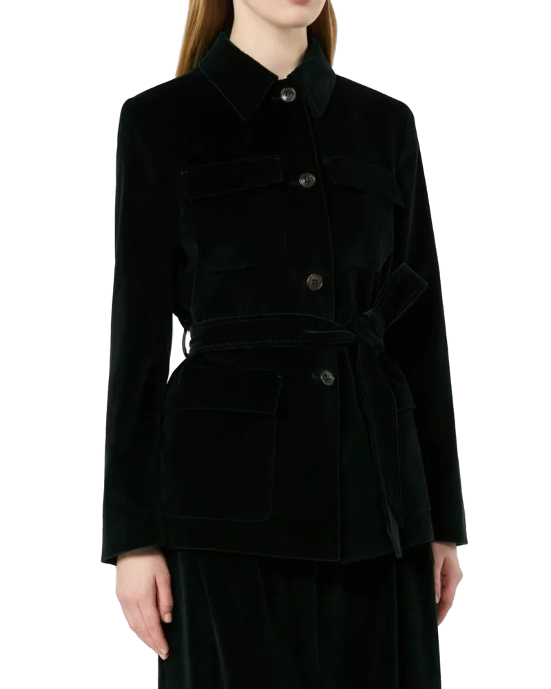 Max Mara Cotton Blend Jacket — Black Black