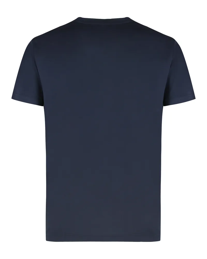 EA7 Men's T-Shirt With Logo Blue Viscose T-Shirts And Polos Navy