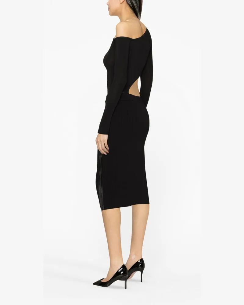 Tom Ford Ribbed Silk-Blend Skirt — Black Black