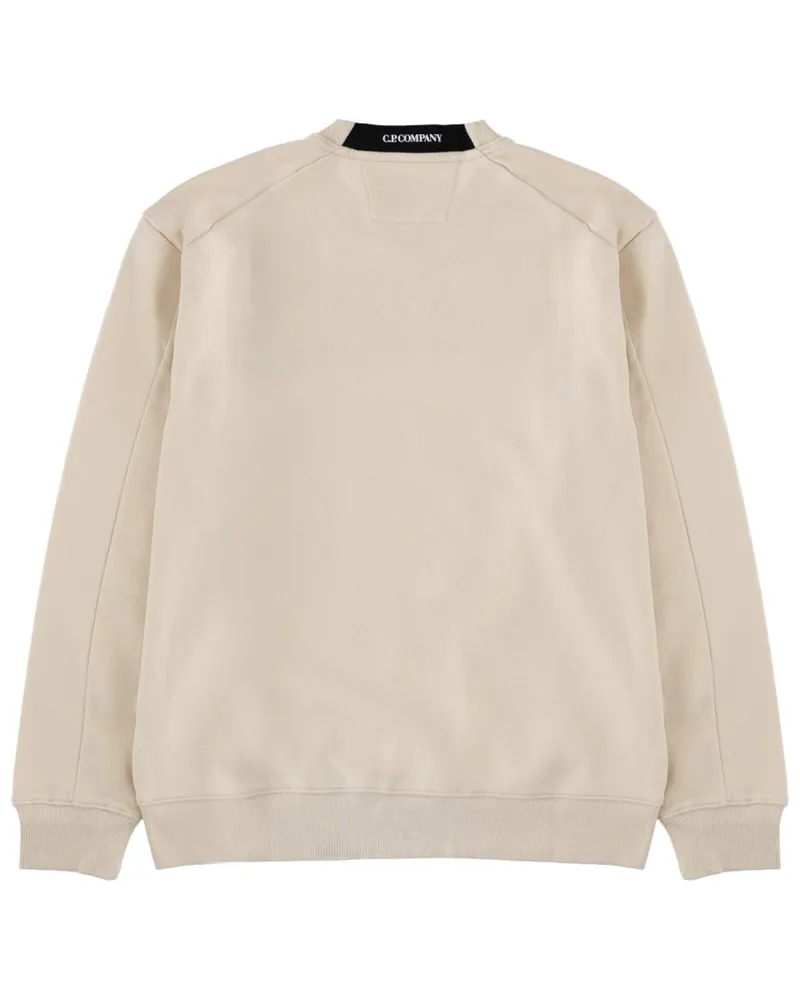 C.P. Company Logo Patch Cotton Sweatshirt — Ivory Ivory