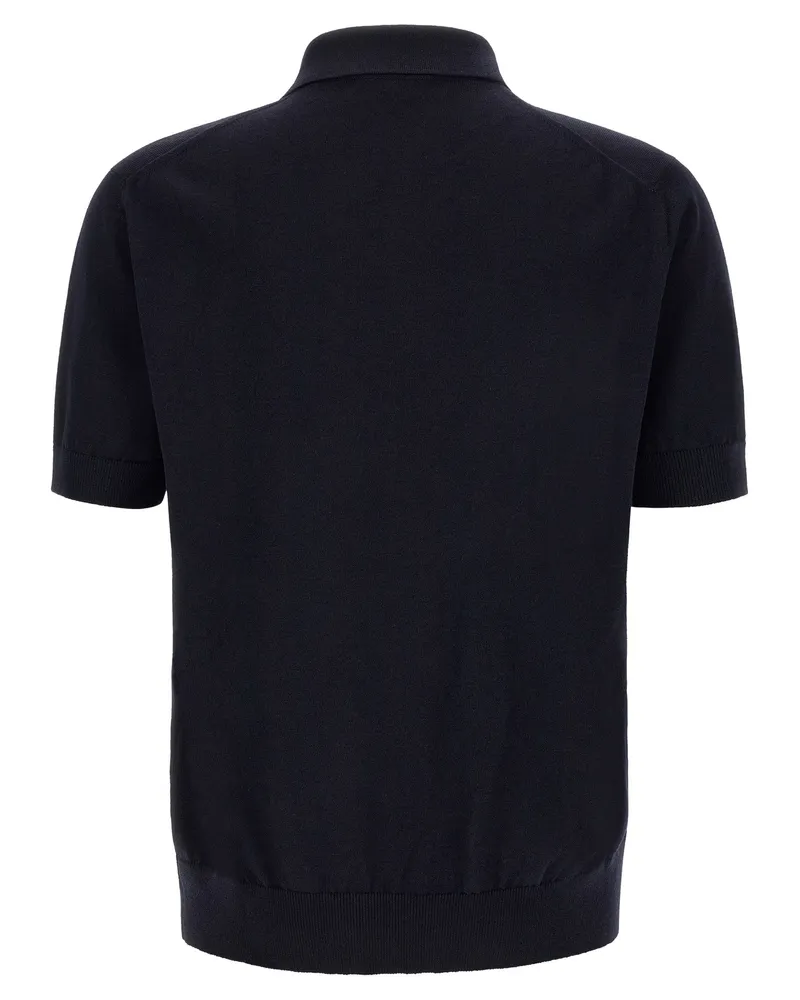 Dolce & Gabbana Men's Blue Virgin Wool Polo Shirt Navy