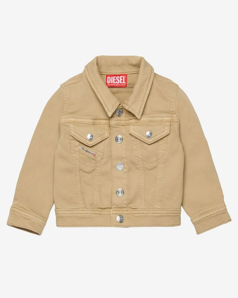 Diesel Boys' Stretch Cotton Jacket Beige Beige