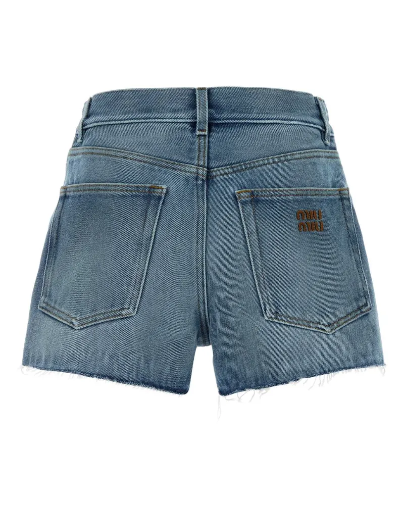 Miu Miu Women's Denim Shorts Azzurro Exterior: Cotton Blue