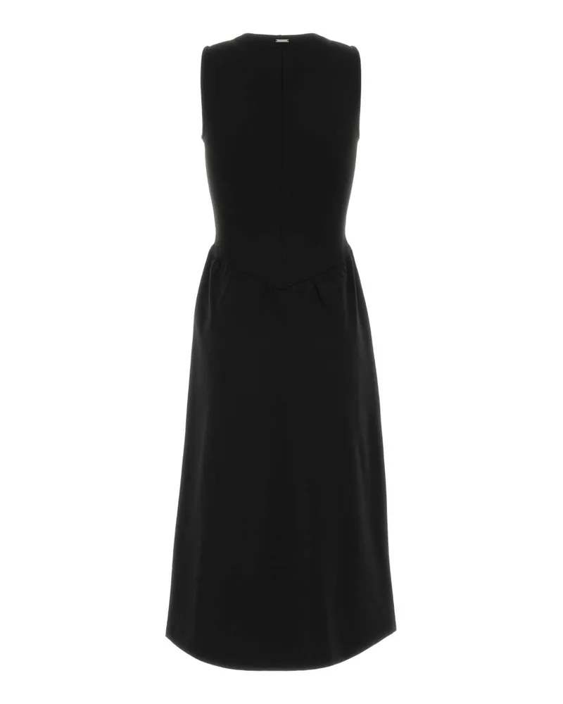 Calvin Klein Women's Sl Interlock Crew Nk Flare Midi Black Polyester Pes Maglie Sweater Black