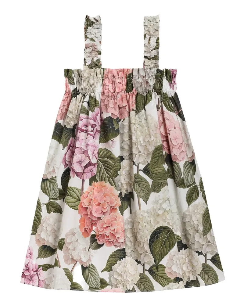 Dolce & Gabbana Floral Print Cotton Dress — White White