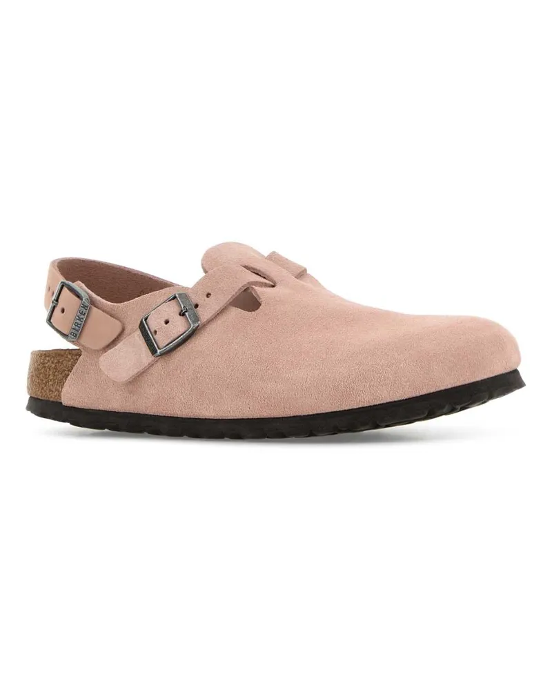 Birkenstock Unisex Pink Suede Tokyo Slippers Flat Shoes Pink