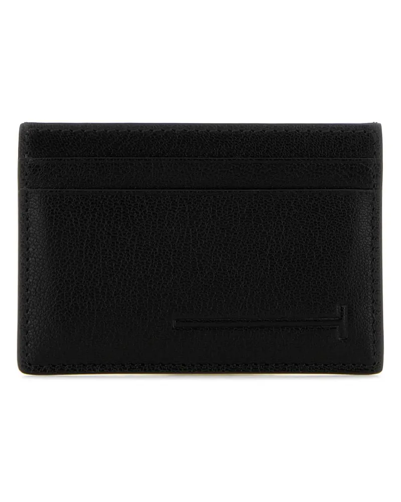 Tom Ford Men's Grain Card Case Black Goat Leather Cases Black