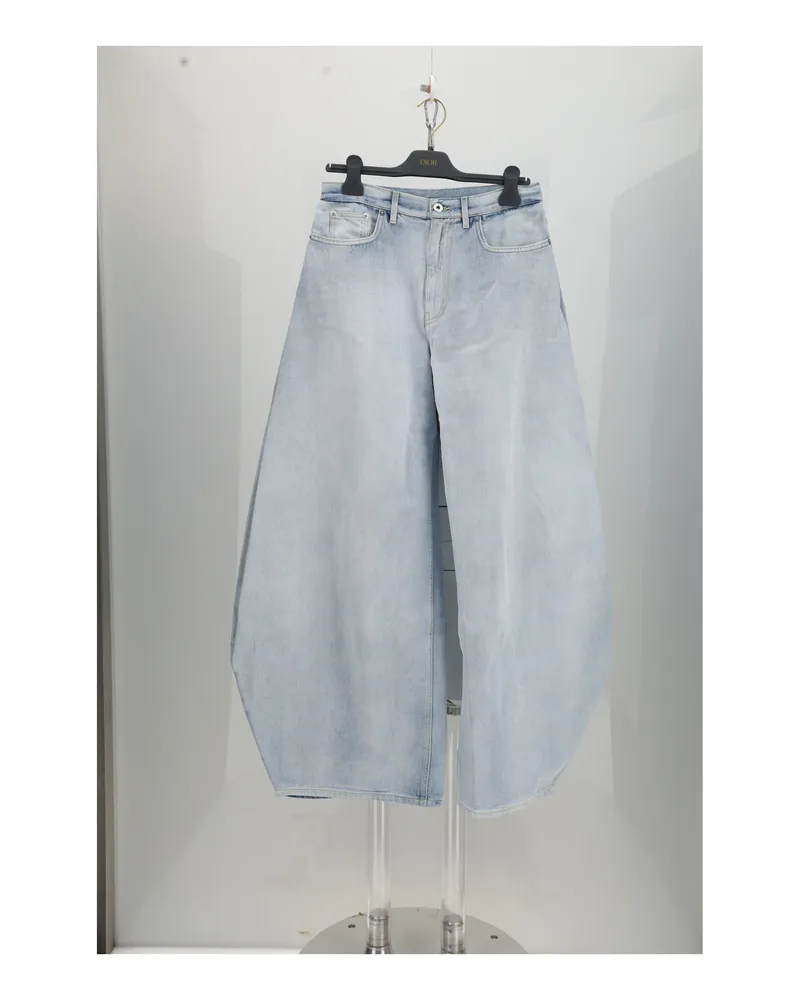 Dior Women's Baggy Denim Jeans Grey Cotton Gray