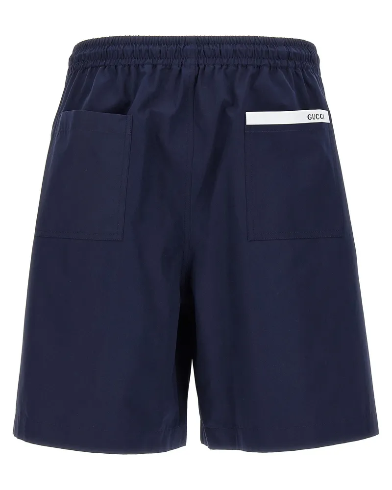 Gucci Cotton Poplin Bermuda Shorts — Navy Navy