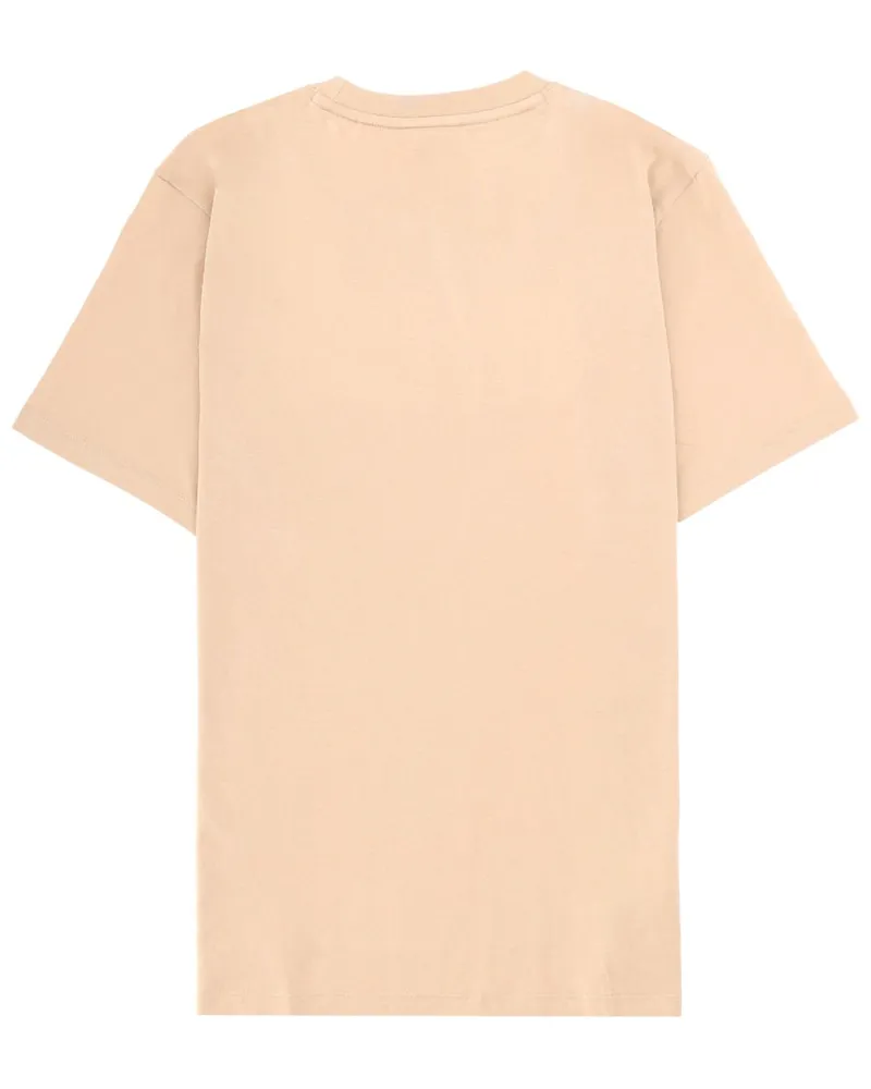 HUGO BOSS Logo Embroidered Cotton T-Shirt — Beige Beige