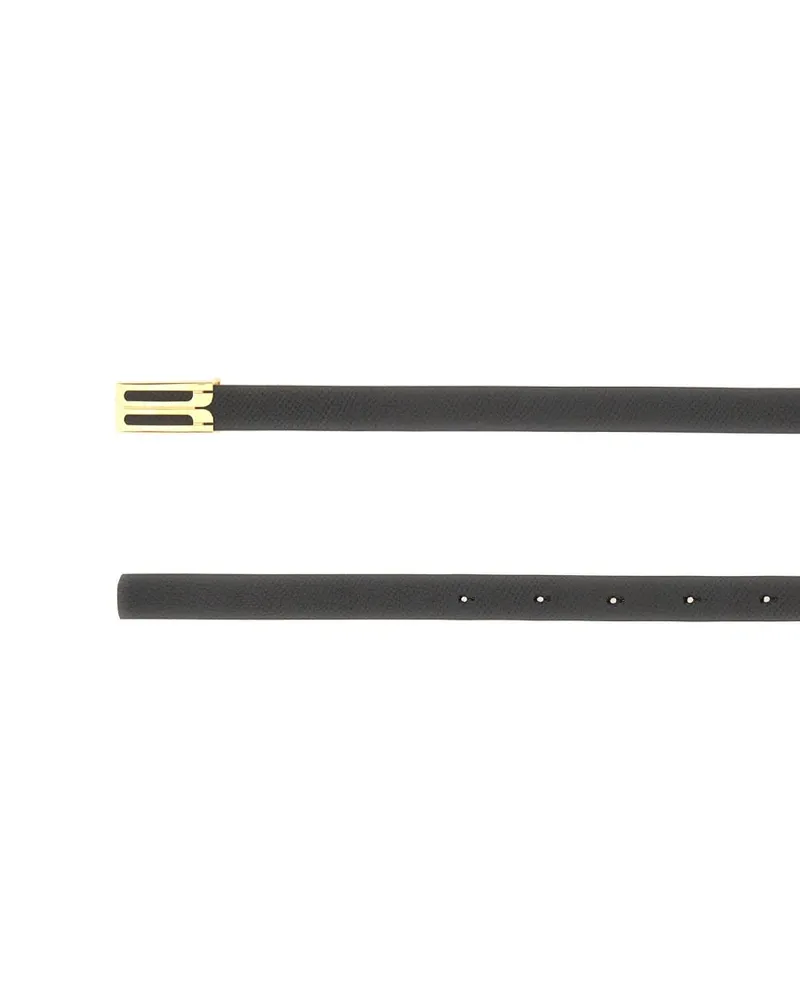 Victoria Beckham Calf Leather Belt — Black Black