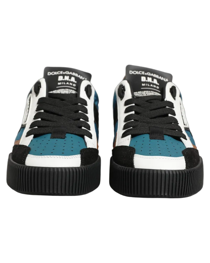 Dolce & Gabbana Multicolor Leather Miami Low Top Men Sneakers Shoes Multicolor
