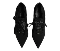 Lace-Up Stiletto Heel — Black